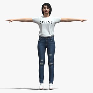 T-Pose Rigged Casual Girl