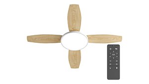 3D Flush Mount Ceiling Fan with LED Light and Remote