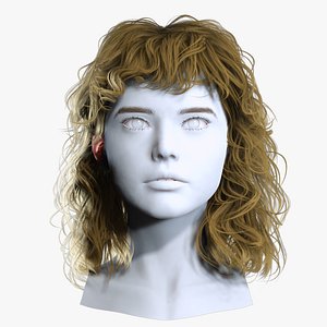 Realistic Female Wavy Shag Cut - Game Ready Hair Cards 3D model