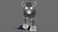 Animated White Tiger Cub 3D Model with Groomed Hair 3D