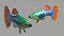 Guppy Fish Red Dragon Rigged for Maya