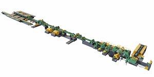 3D metal sheet cutting conveyor model
