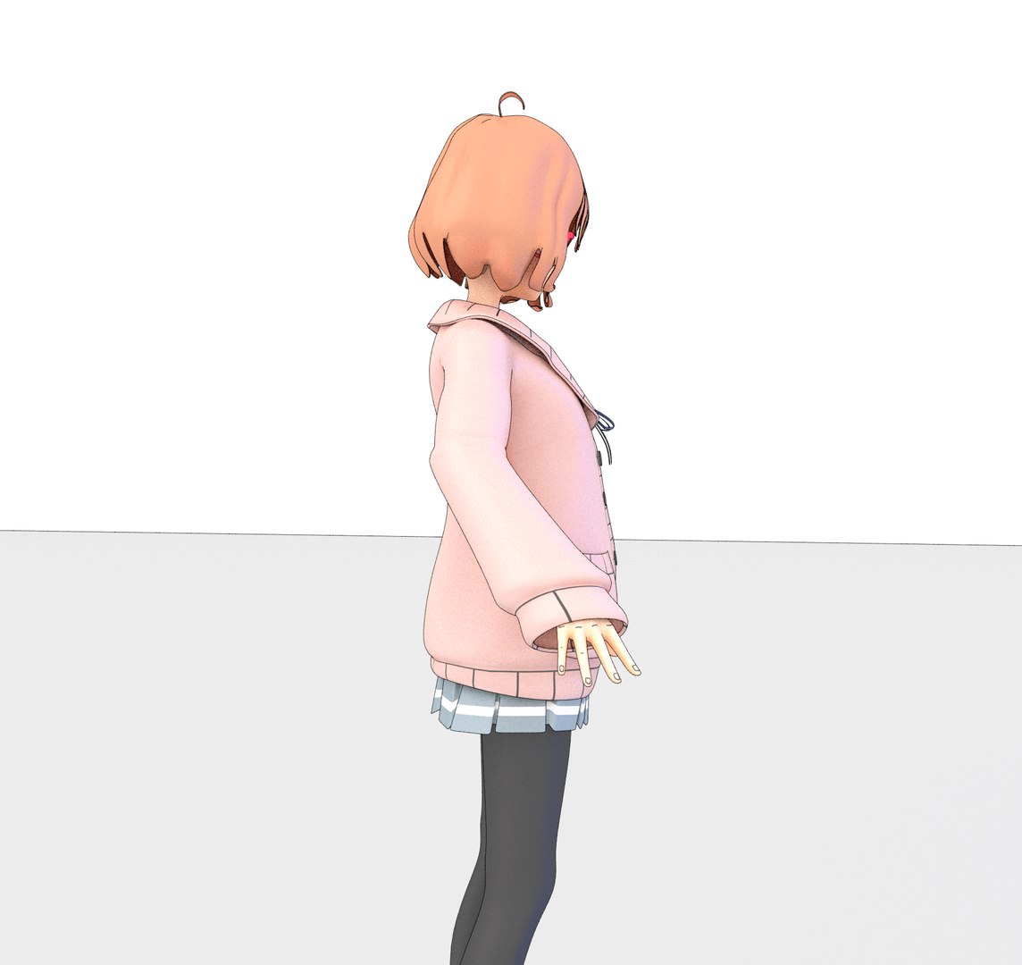 Mirai from kyoukai no kanata free 3D model rigged