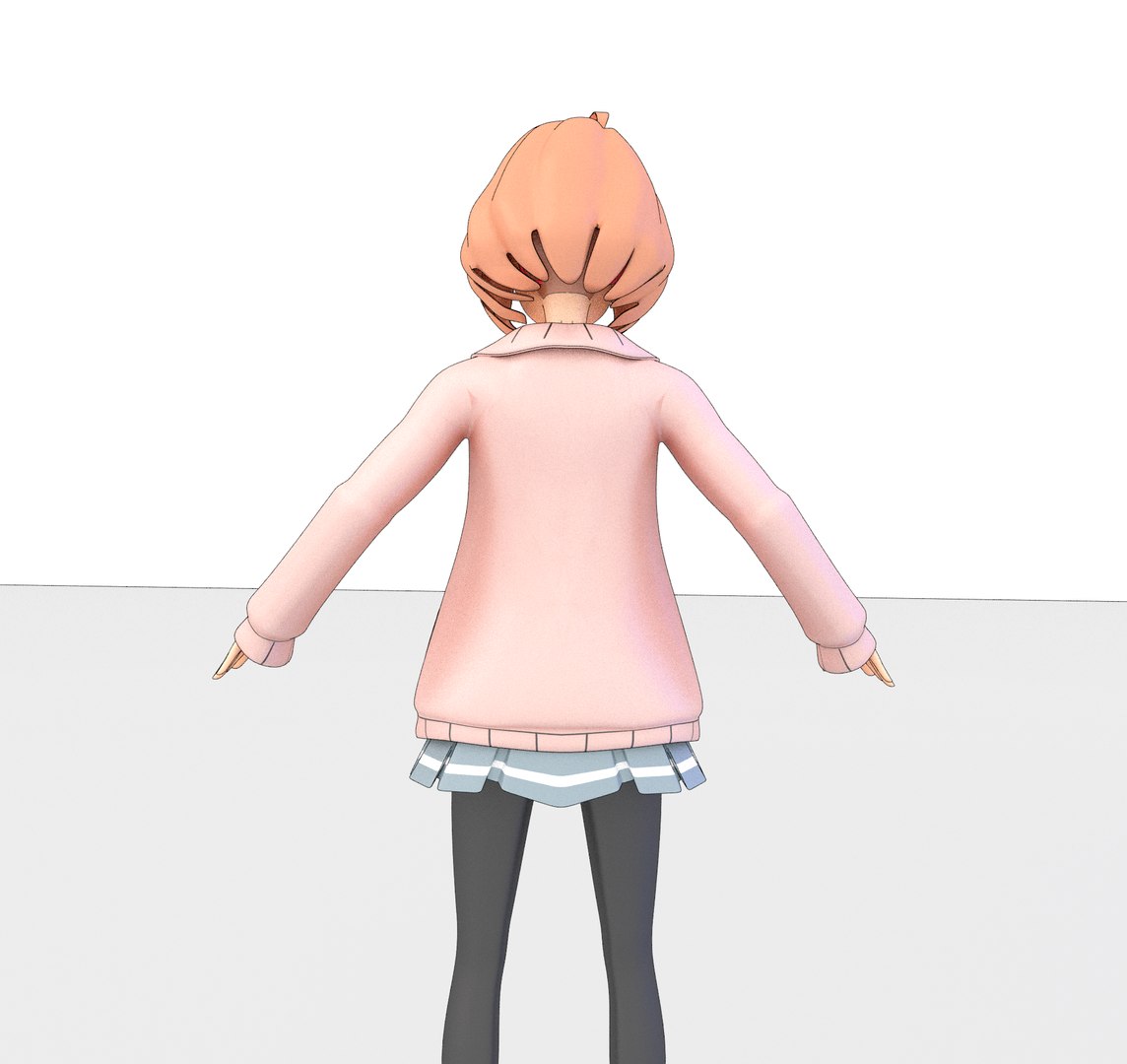 Mirai from kyoukai no kanata free 3D model rigged