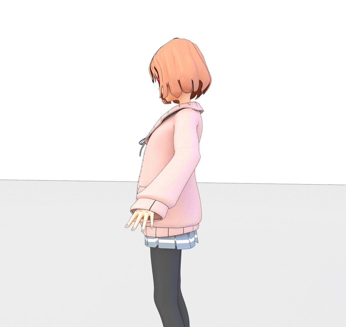 Mirai from kyoukai no kanata free 3D model rigged