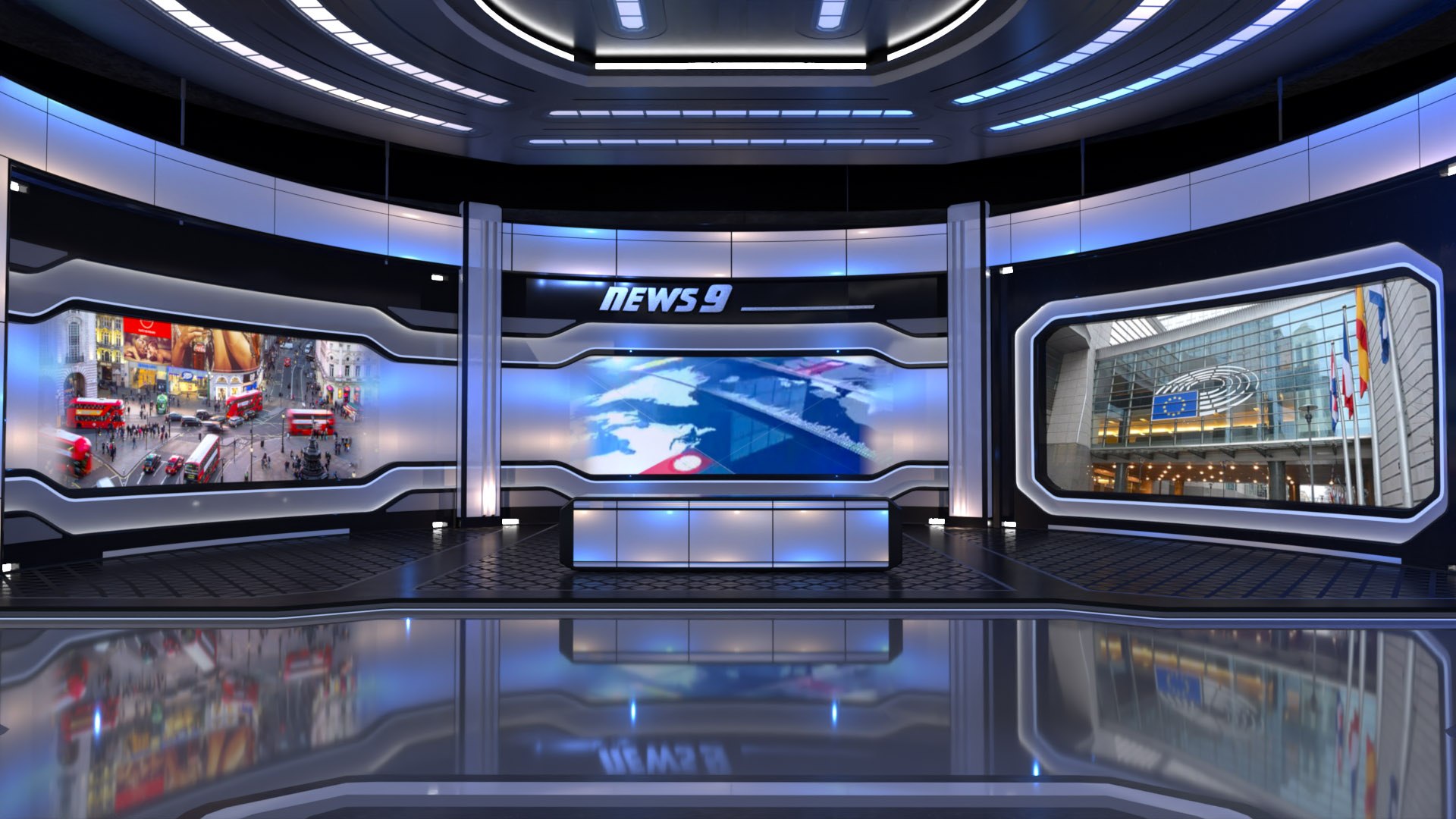 3D VR News Studio Europa 1 model - TurboSquid 1890875