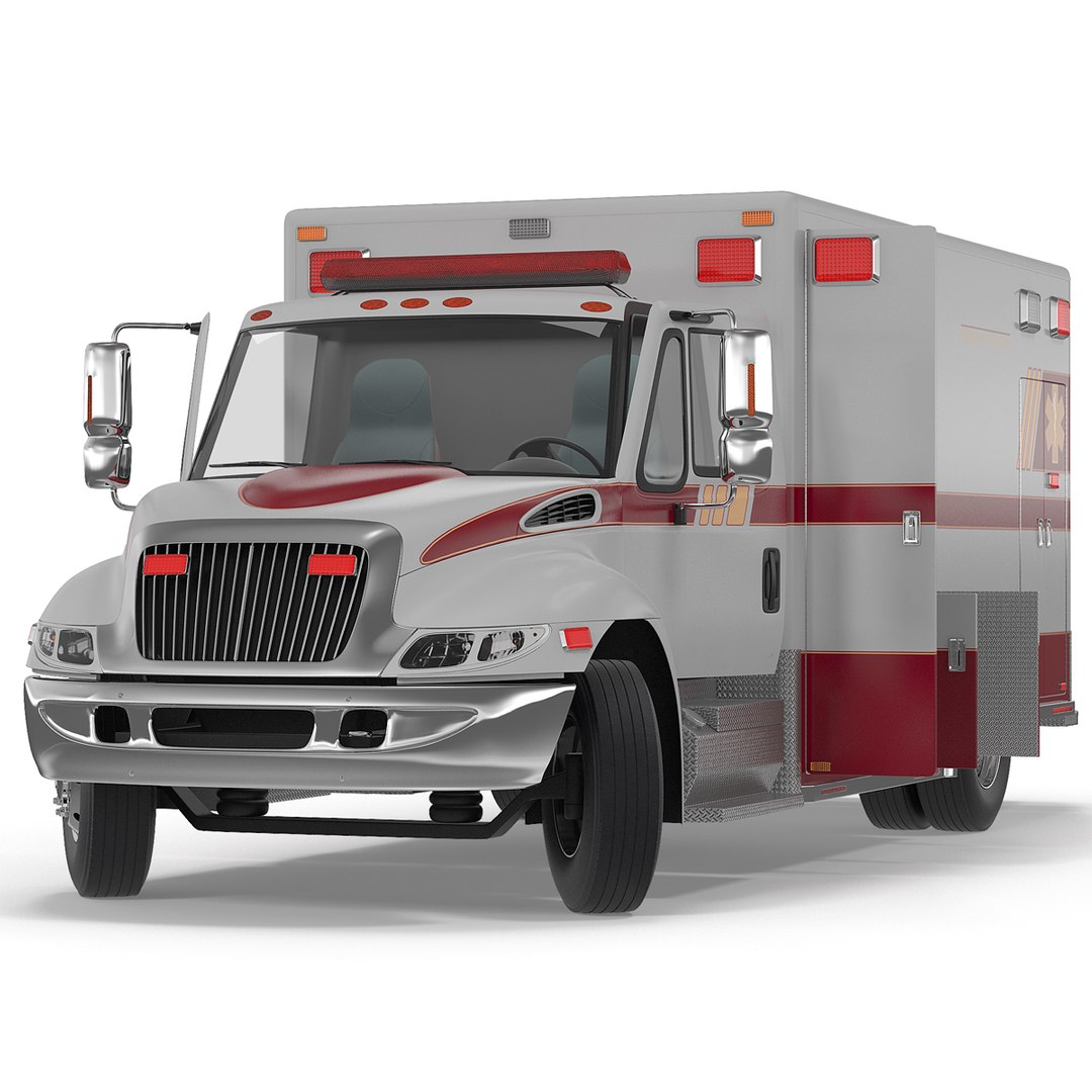 Ambulance Car Rigged 3D Model preview