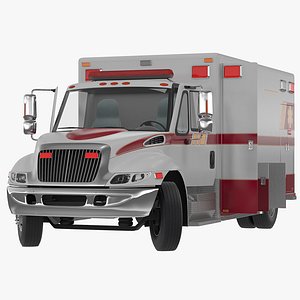 generic ambulance car rigged 3d model