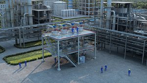 3D Stainless Steel Reactor Skid Mounted Chemical Synthesis Production
