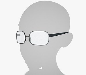 3D Stylized  White Glasses Style 2