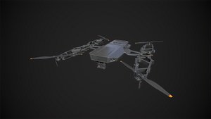 Dron with a camera 3D model