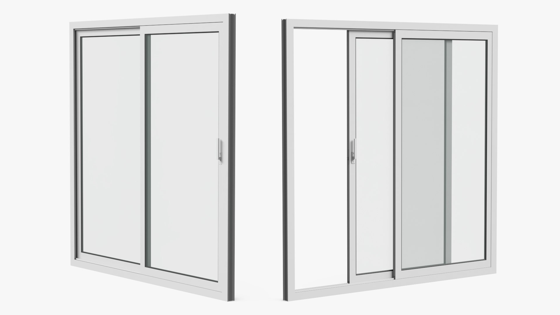 Sliding Glass Patio Door 3D model preview
