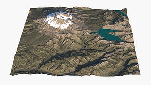 Snowy stratovolcano 3D model