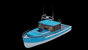 Fishing boat with interior