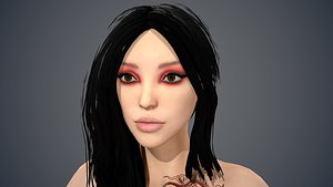 3D Character woman asian nude model