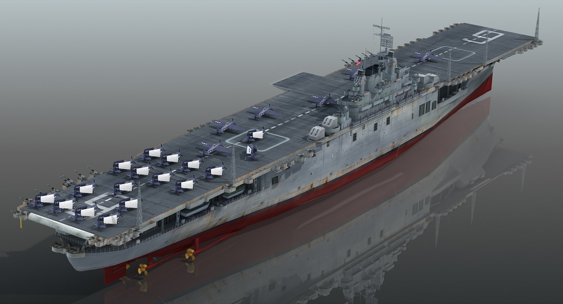 3d Uss Essex Cv 9 Cv Model Turbosquid 1411670 7317