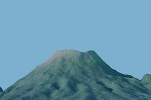 3D volcano mount ibu indonesia