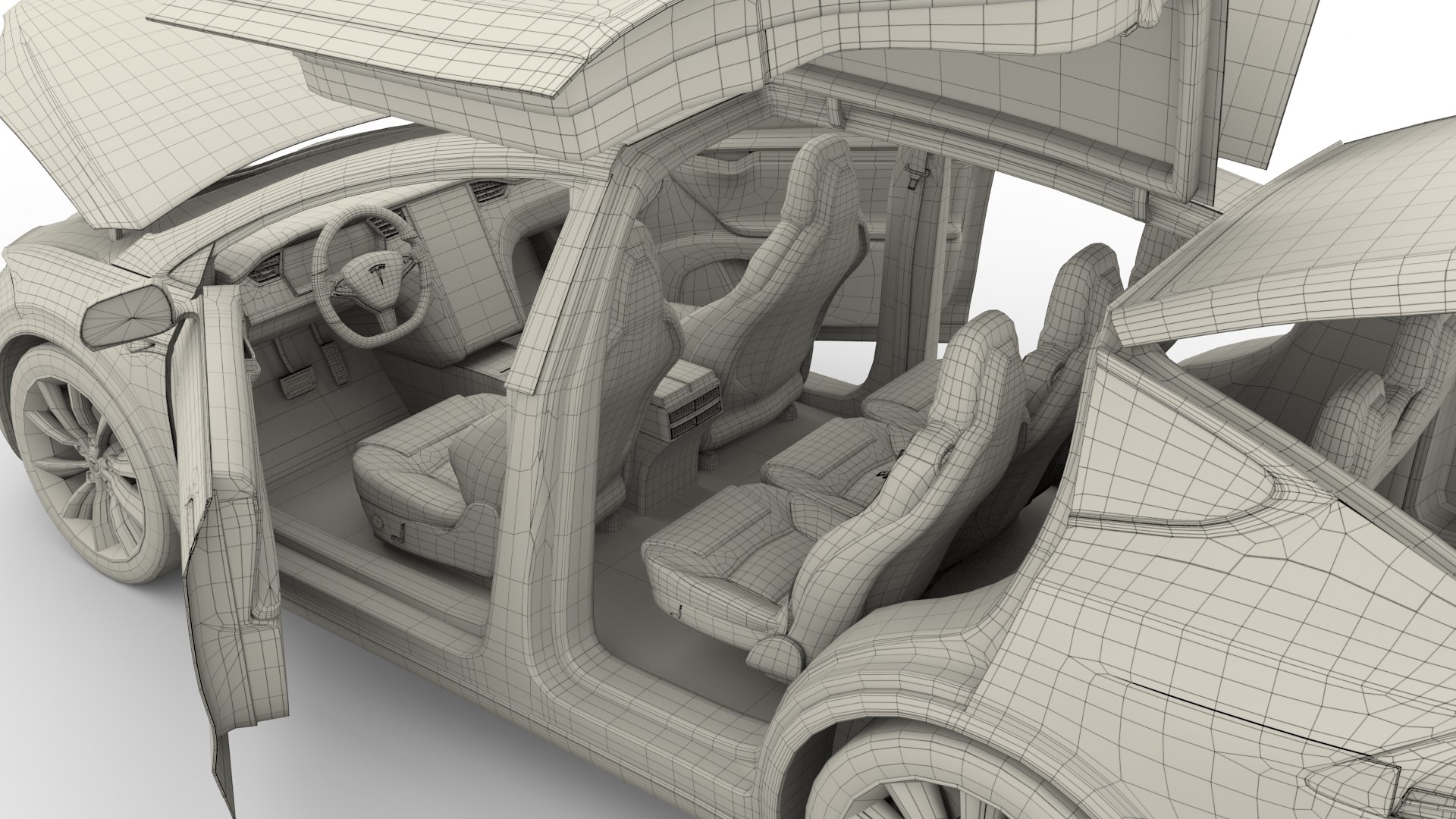 3D Tesla X Interior Modeled Model - TurboSquid 1209122