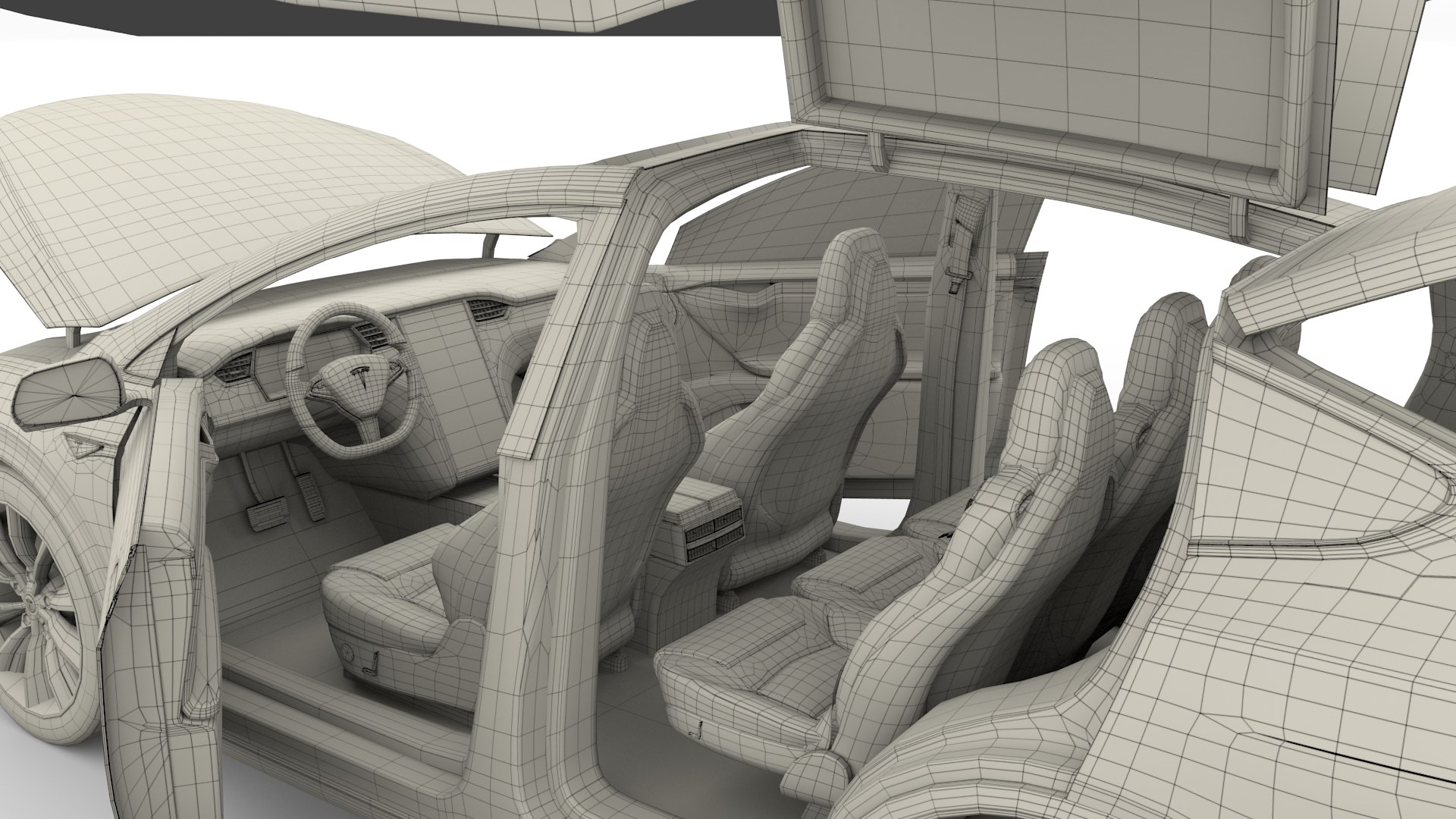 3D Tesla X Interior Modeled Model - TurboSquid 1209122