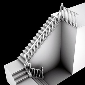 wooden staircase 3d 3ds