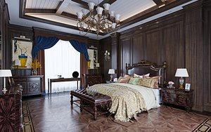 3D Cozy Bedroom Interior Scene