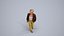 00462Kyrsten006 - Adult Caucasian woman walking through public space in transitional seasonal clothi