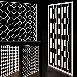 decorative partition set 02 3D model