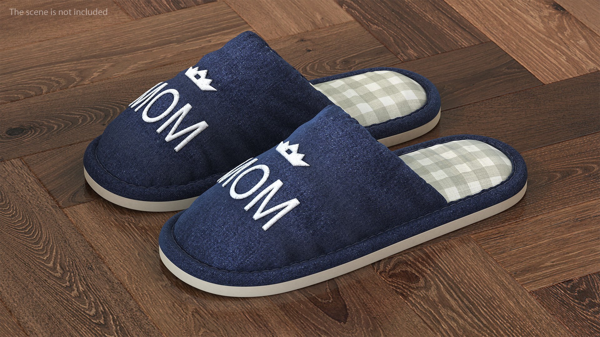 Womens Indoor House Slippers 3D model preview