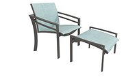 Tropitone KOR relaxed sling lounge chair and ottoman