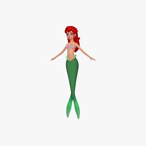 3d model mermaid cartoon character