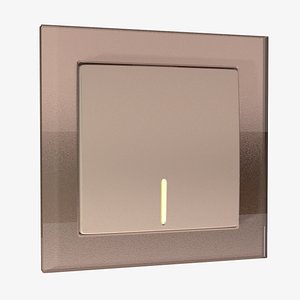 Switch with brass frame and indication 3D model
