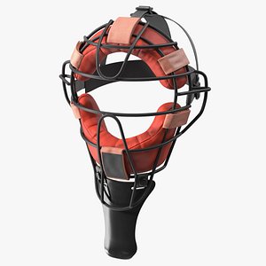 Baseball Catcher Mask Red 3D model