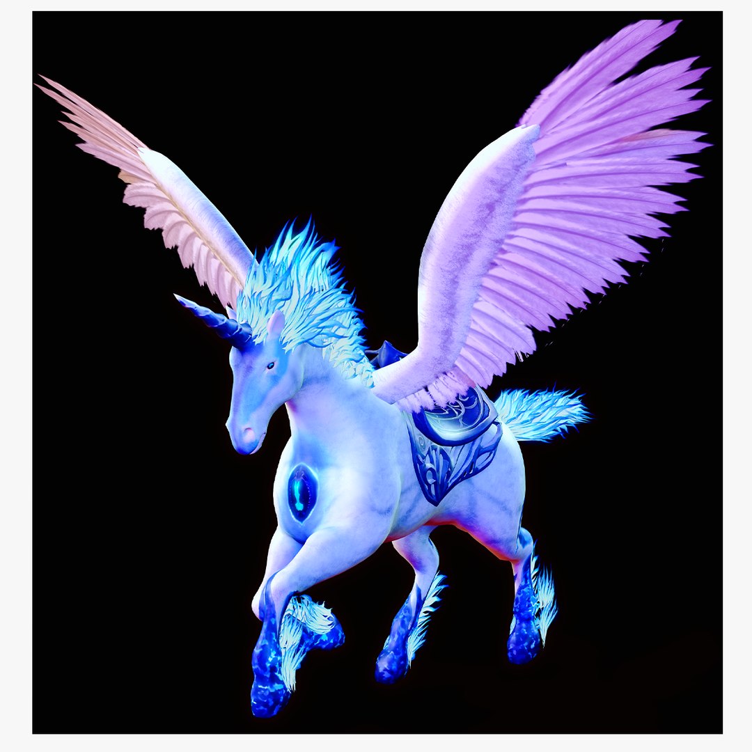 Horse Wings Horses Fantasy Animal Animated RIGGED 2 3D model