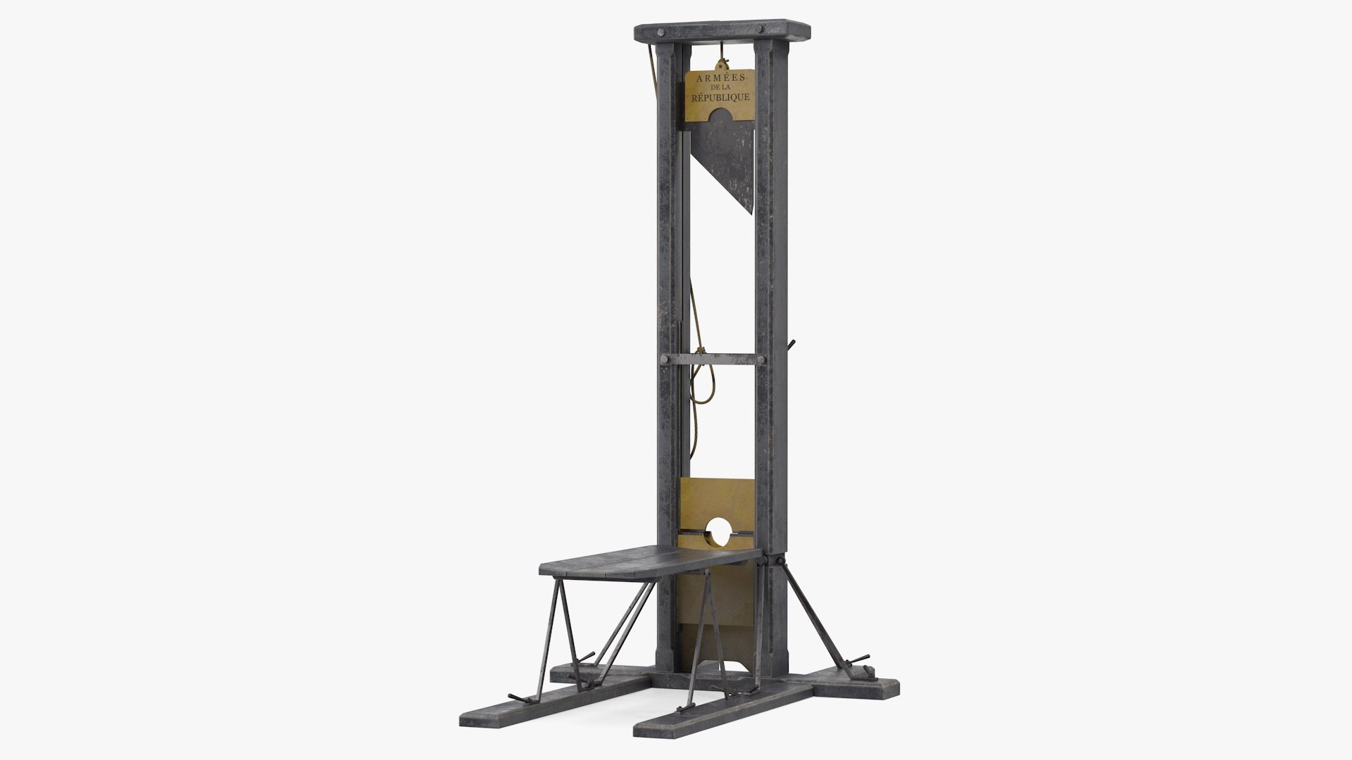 Antique 19th Century French Guillotine 3D model preview