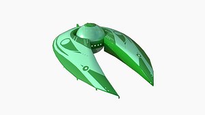 3D Alien Spaceship UFO I12 Cartoon - Sci Fi Spacecraft Design