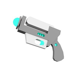 3d cartoon retro space blaster icon 3D