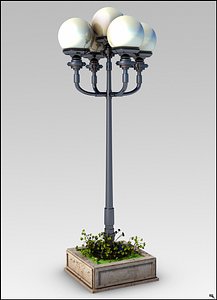 White Globe Street Lamp