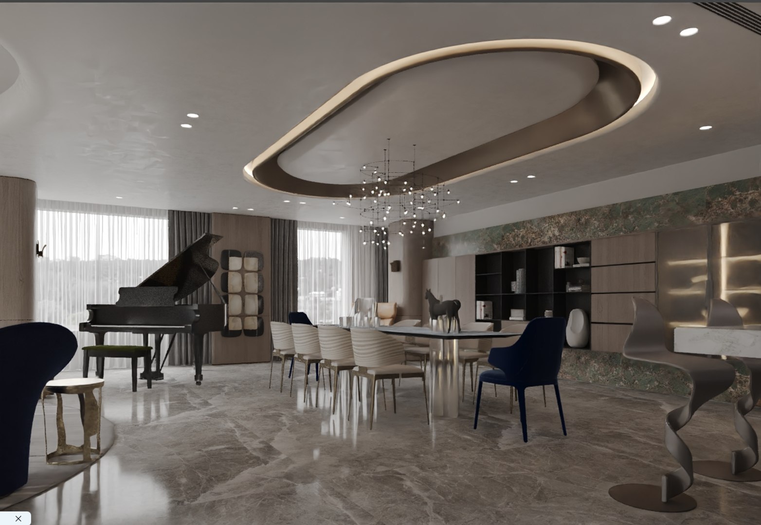 The Guest Dining Room In The Villa 3D Model - TurboSquid 2382882