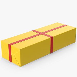 3D Yellow Gift Box model