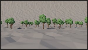 3D model trees isometric