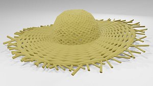 3d straw hat OBJ and BLEND 3D model