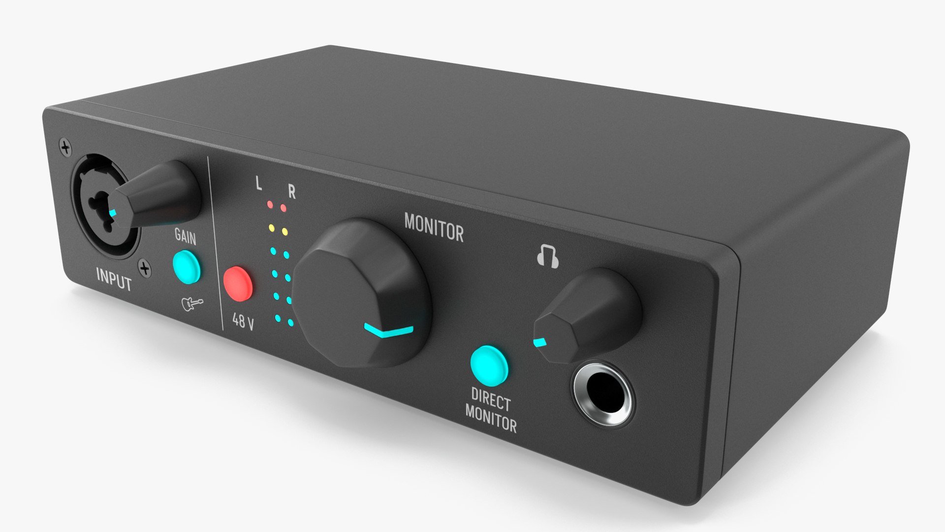 Portable USB Audio Interface 3D model preview