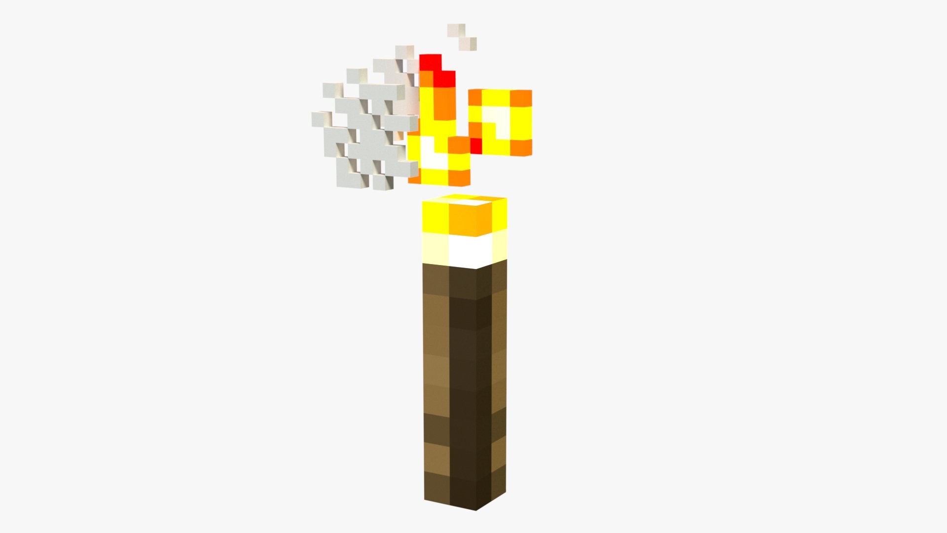 3D Minecraft Torch model TurboSquid 1932660