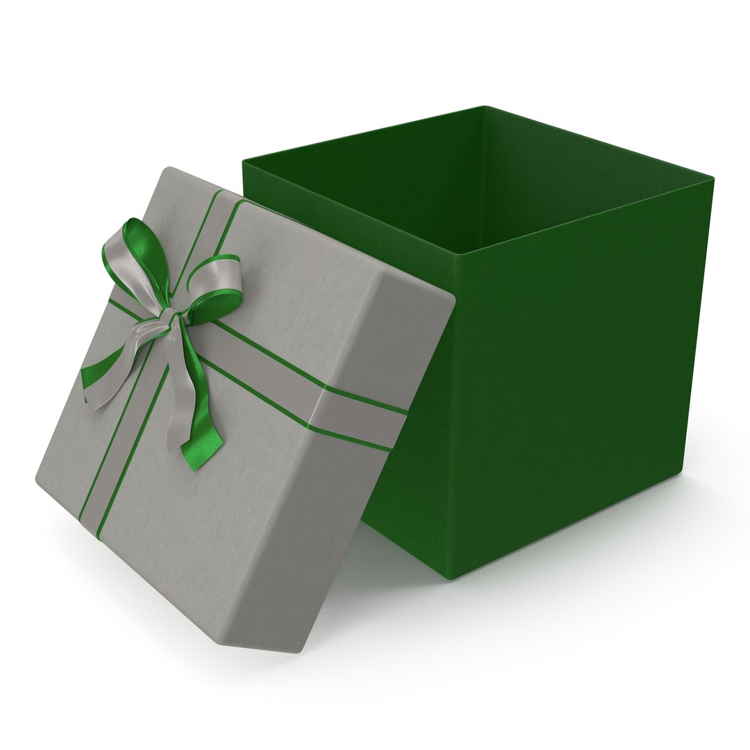Giftbox 3 Green 3D model preview