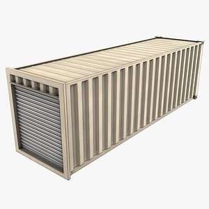 30ft Container With Roll-Up Door - White 3D model