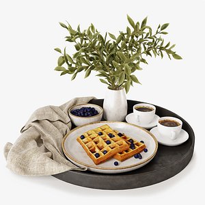 3D model Breakfast on a tray w004