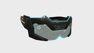 SciFi Glasses F02 Black Blue - Character Design Fashion