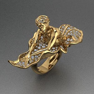 3D lady ring model