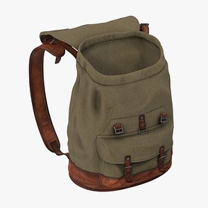 standing open travel backpack 3d model
