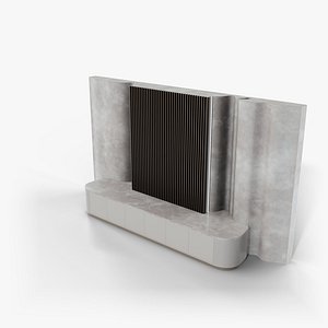 Paris TV Unit Wall - Media Console with Slatted Wood Panel